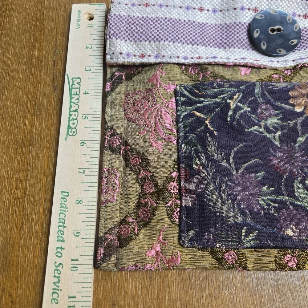 Rose Flower Quilt Purse Handmade Pockets Hippie Boho 12.5x10